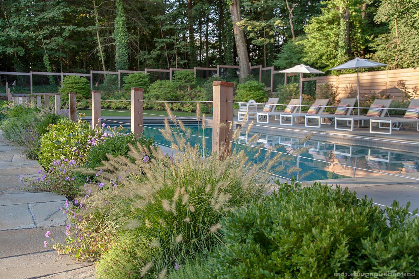 Lush pool garden by Matthew Cunningham Landscape Design