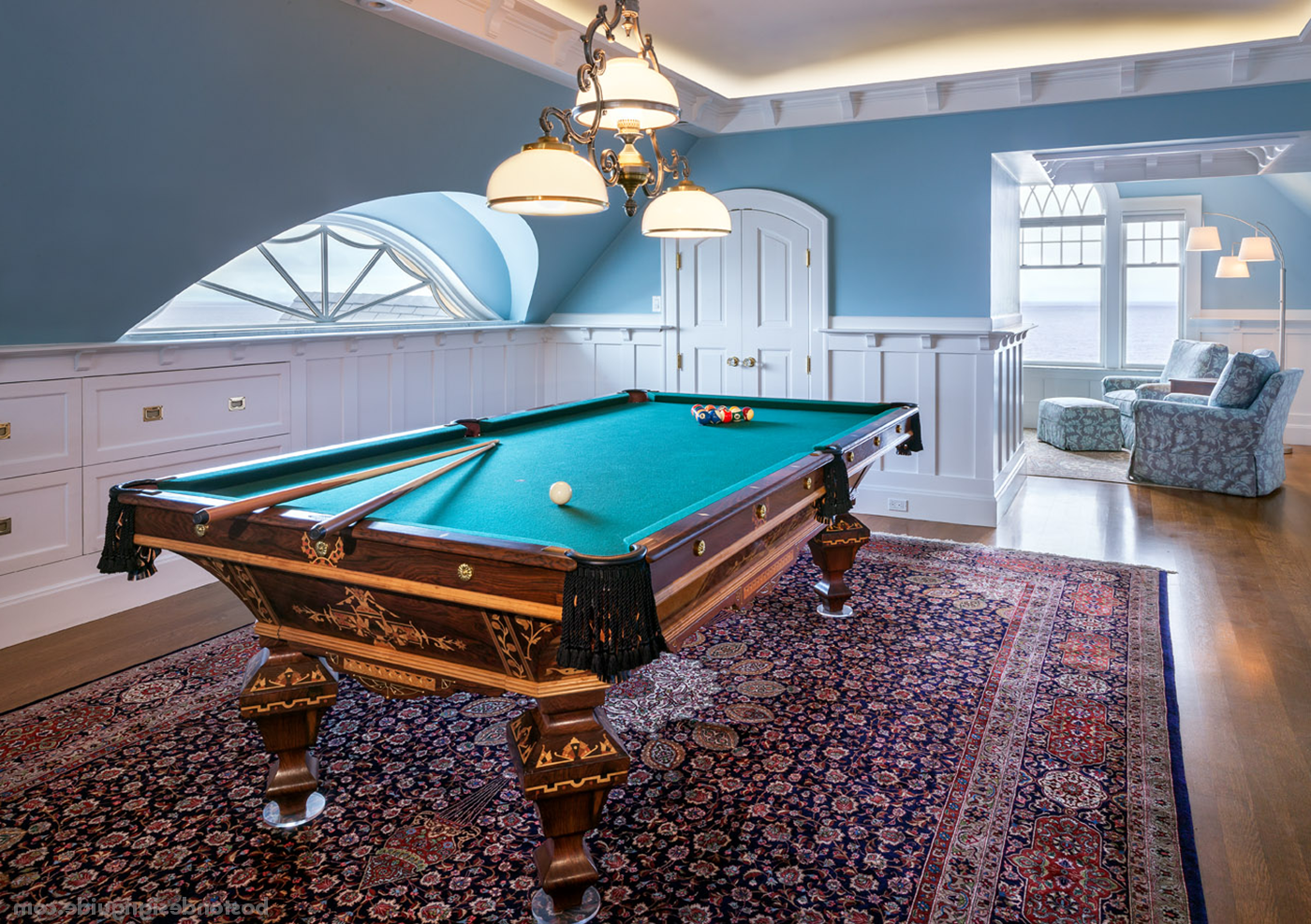 Restored antique pool table