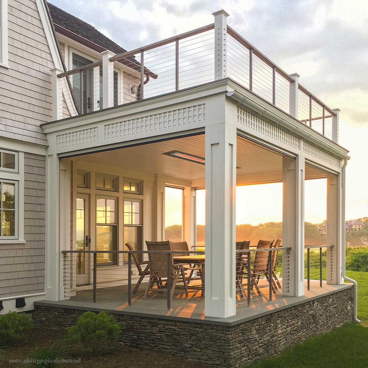 Classic Newport porch with an integrated heater by WKP Construction